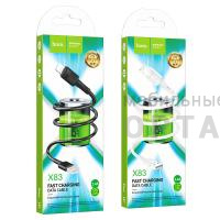 Кабель USB to Lightning HOCO X83 Victory, 1.0м, 2.4A,  чёрный