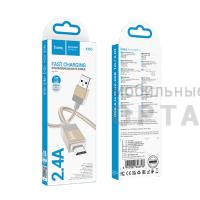 Кабель USB to Micro HOCO X110 Honorific, 1m, 2.4A,  золотой