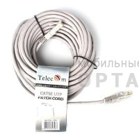 Патч корд литой TELECOM UTP Кат. 5е, серый, 10 м. (1/50)