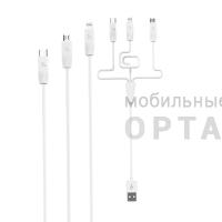 Кабель USB to Lightning, Type-C, микро USB HOCO X1 Rapid, 1m, 2.4A,  белый