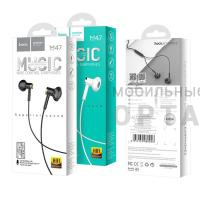 Наушники проводные внутриканальные HOCO M47, Canorous, Jack 3.5мм, 1.2 м,  черный