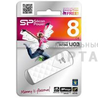 Флешка USB 8 Гб Silicon Power  Ultima U03  белый