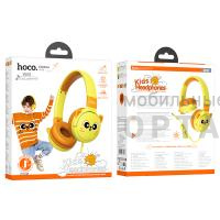 Наушники накладные HOCO W61, Jack 3.5мм, 1.2 м,  жёлтый