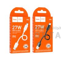 Кабель USB to Type-C HOCO X96 Hyper, 0.25м, 3,0А, 27W,  черный