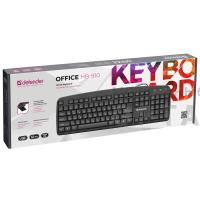 Клавиатура проводная DEFENDER Office HB-910 RU,черный,полноразмерная (1/20)