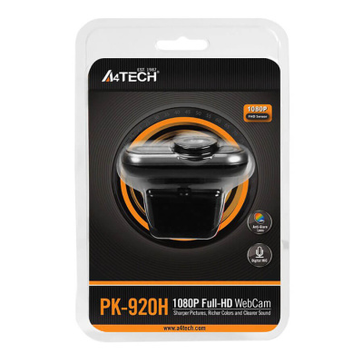 Веб-камера A4 PK-920H серый 2Mpix (1920x1080) USB2.0 с микрофоном