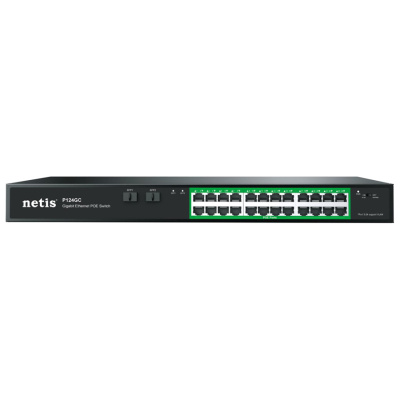 Коммутатор Netis P124GC 24x1Гбит/с 2SFP 24PoE+ 360W неуправляемый