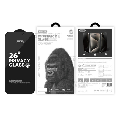 Защитное стекло Антишпион 26° SupGlass XC-12, iPhone 12/12 Pro (6.1)