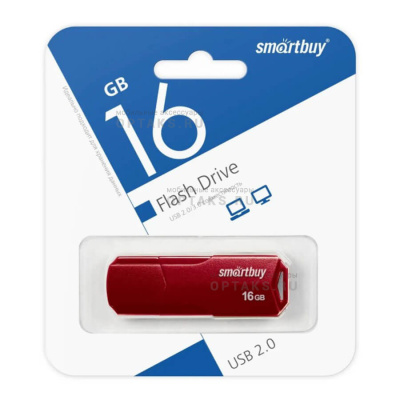 Флешка USB 16 Гб Smartbuy  Clue  бордовый