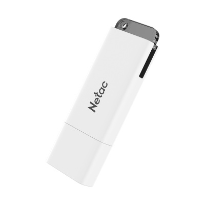 Флешка USB3.0 16 Гб  Netac U185 с LED индикатором, белый