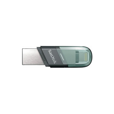 Флешка USB3.1  32 Гб  SanDisk  Flip iXpand (Type A + Lightning)  голубой/серебро