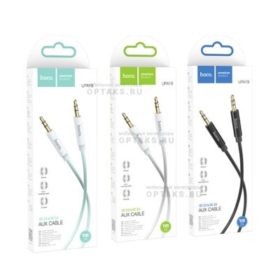 Aux-кабель Jack 3,5mm(m) - Jack 3,5mm(m) HOCO UPA19, 1m,  зелёный