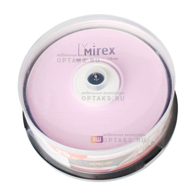 Диск MIREX DVD+RW 4,7 Гб 4X Cake box 25 (25/300)