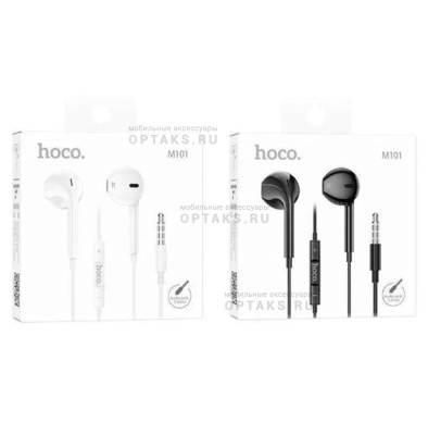Наушники проводные внутриканальные HOCO M101, Crystal joy, Jack 3.5мм, 1.2 м,  черный