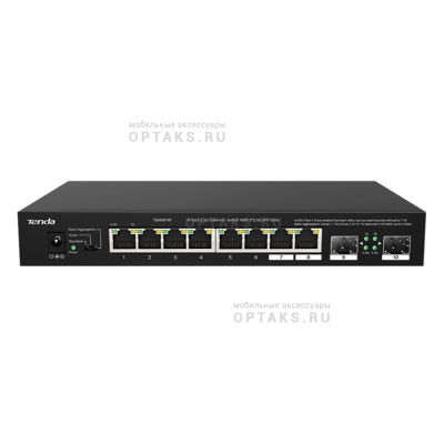 Kоммутатор TENDA TEM2010F неуправляемый 2.5 гигабит, 8 порт+ порт 2/SFP, черный (1/10)