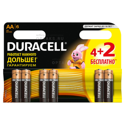 Элемент питания Duracell LR6 BL6 BASIC  (6/60/16800)
