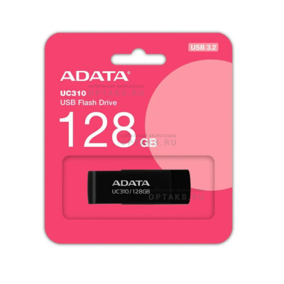 Флешка USB 128 Гб ADATA UC310, USB3.2 gen.1, пластик, черный