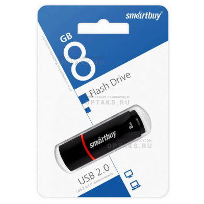 Флешка USB 8GB  Smartbuy  Crown   чёрный
