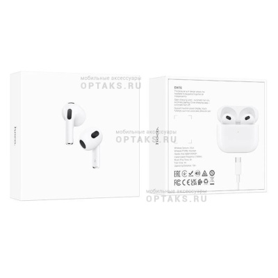 Наушники внутриканальные HOCO EW76 True, , пластик, bluetooth 5.4, микрофон, цвет: белый (1/20/200)