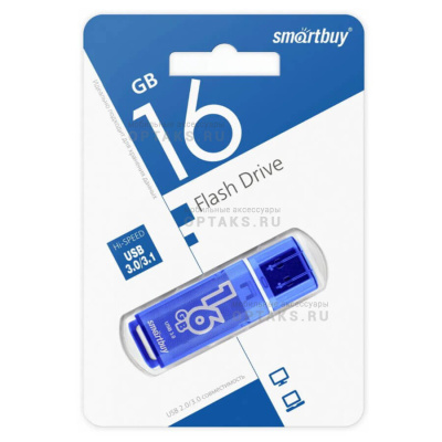 Флешка USB3.0 16 Гб  Smartbuy  Glossy  темно синий
