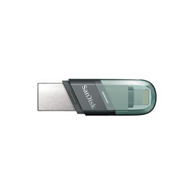 Флешка USB3.1 128 Гб  SanDisk  Flip iXpand (Type A + Lightning)  голубой/серебро