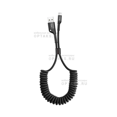 Кабель Usb to Lightning Baseus Fish eye Spring Data 2A 1m Black