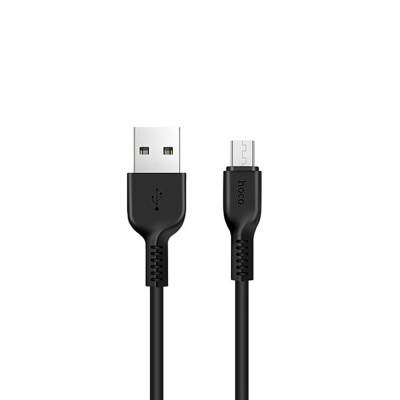 Кабель Usb to Micro HOCO X20, 1m, круглый, 2.1A, силикон, цвет: чёрный (1/30/300)