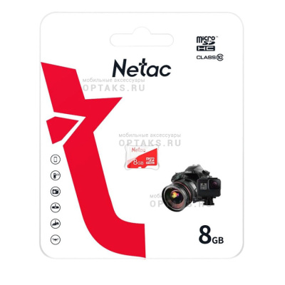 Карта памяти MicroSD  8GB  Netac  P500  Eco  Class 10 без адаптера
