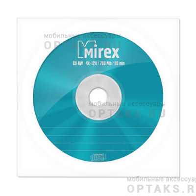 Диск MIREX CD-RW 700Мб 4X-12X  в бумажном конверте с окном (10/150)
