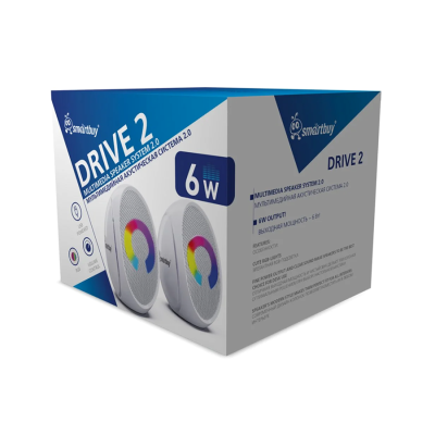 Акустическая система 2.0 SMARTBUY DRIVE 2, мощность 6 Вт, LED, белая (SBA-6000) (1/40)