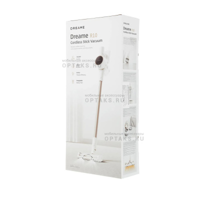 Пылесос вертикальный Dreame R10, 350 Вт, белый, золотистый