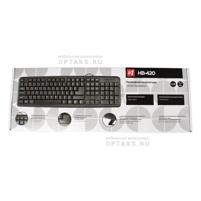 Клавиатура DEFENDER HB-420, полноразмерная, черный, USB