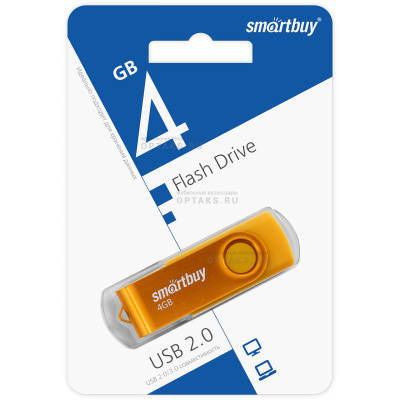 USB  4GB  Smartbuy  Twist  жёлтый
