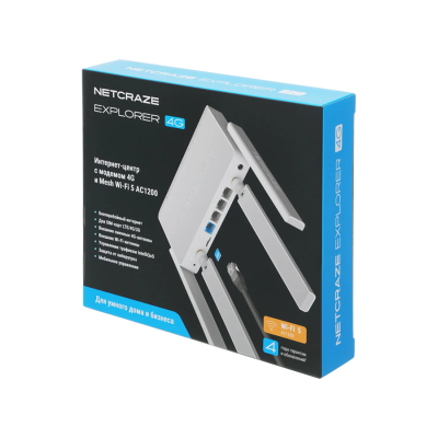 Роутер беспроводной KEENETIC Netcraze Explorer 4G (NC-4910) AC1200 10/100BASE-TX/4G cat. 4